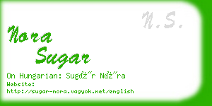 nora sugar business card